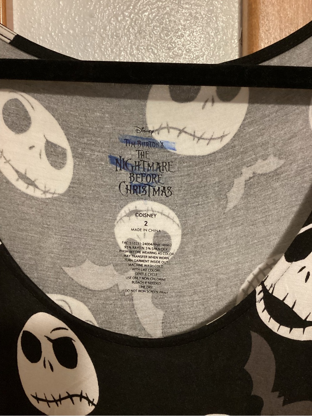 torrid Black & White Jack Skellington Print Tank Dress, size 2 (18/20) - Picture 3 of 6
